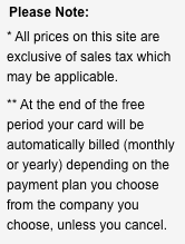 free and sales tax disclaimer